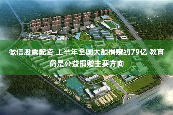 微信股票配资 上半年全国大额捐赠约79亿 教育仍是公益捐赠主要方向