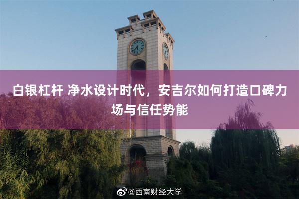 白银杠杆 净水设计时代，安吉尔如何打造口碑力场与信任势能
