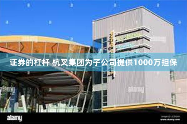 证券的杠杆 杭叉集团为子公司提供1000万担保